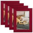 thumbnail image 1 of Grooved 3.5 in. x 5 in. Red Picture Frame Set (Set of 4), 1 of 6