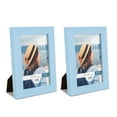 thumbnail image 1 of Grooved 4 in. x 6 in. Blue Picture Frame (Set of 2), 1 of 8
