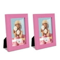 thumbnail image 1 of Grooved 4 in. x 6 in. Pink Picture Frame (Set of 2), 1 of 8