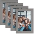 thumbnail image 1 of Grooved 5 in. x 7 in. Grey Picture Frame Set (Set of 4), 1 of 6