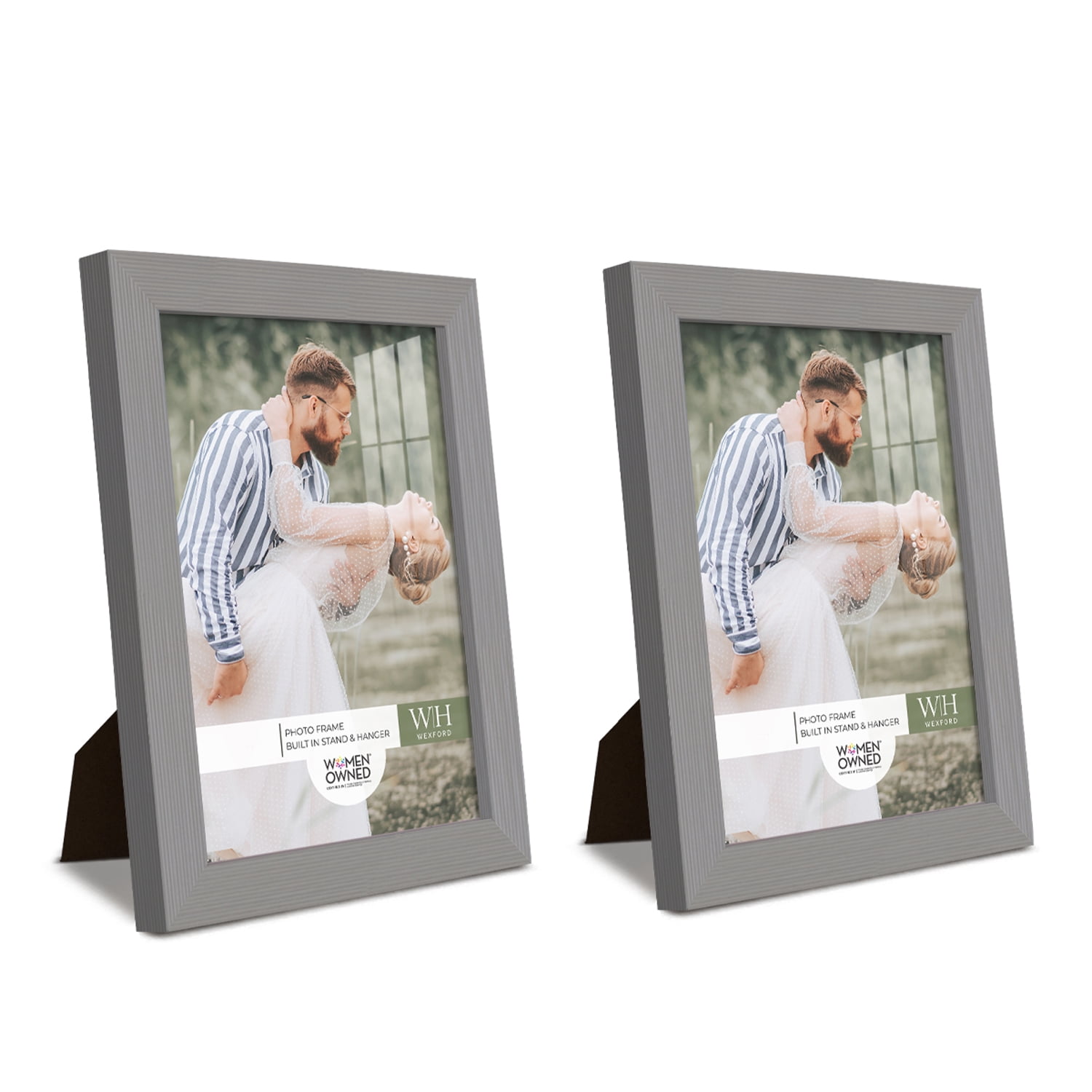 Grooved 6 in. x 8 in. Grey Picture Frame (Set of 2)