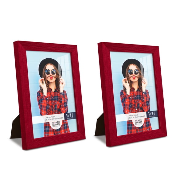 Grooved 6 in. x 8 in. Red Picture Frame (Set of 2)