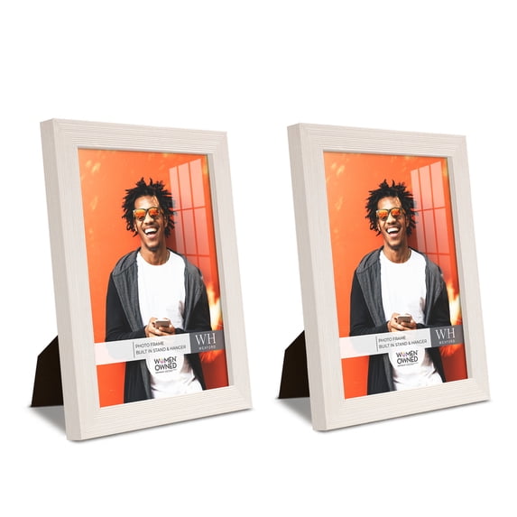 Grooved 6 in. x 8 in. White Picture Frame (Set of 2)