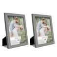 thumbnail image 1 of Grooved 8 in. x 10 in. Grey Picture Frame (Set of 2), 1 of 8