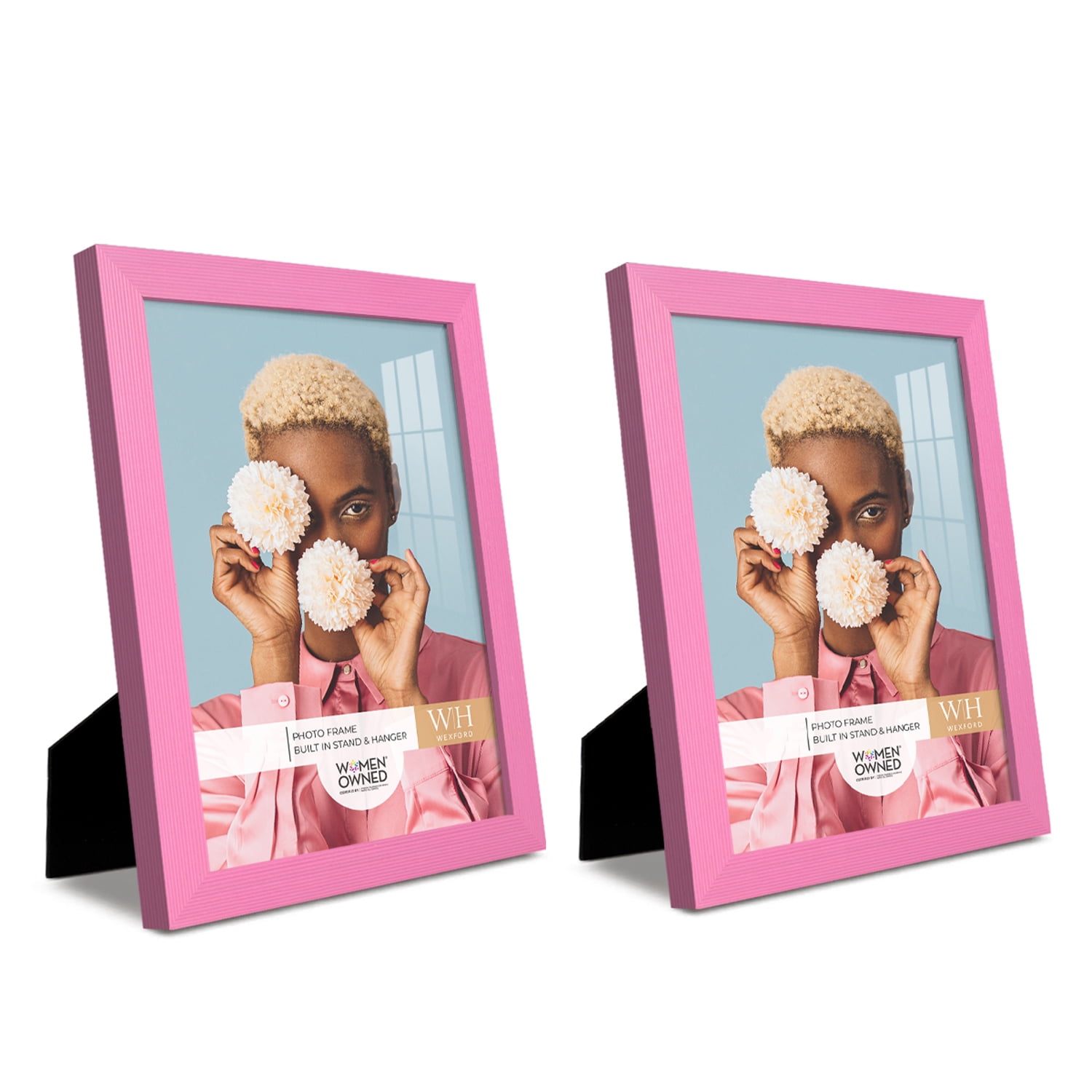 Grooved 8 in. x 10 in. Pink Picture Frame (Set of 2)