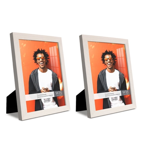 Grooved 8 in. x 10 in. White Picture Frame (Set of 2)