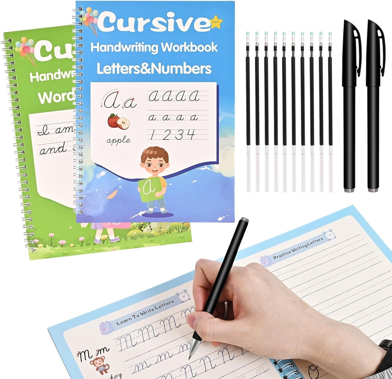 Grooved Cursive Handwriting Workbook, Cursive Writing Practice Book for ...