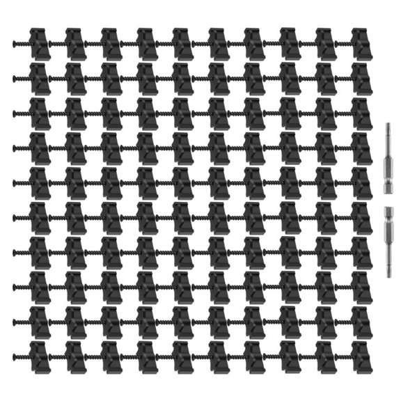 Grooved Deck Fasteners with Screws for Installation Consistent Spacing Tool