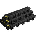 thumbnail image 1 of Grooved Drainage System Plastic Grille HDPE Drainage Channel 5.9x5.1 Inch Black Garage Drain 6x39 Inch Grille with 6 End Caps for Garden Driveway 6 Pack, 1 of 6