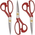 thumbnail image 1 of Grooved Fabric Scissors - 8" Red - 3 Scissors, 1 of 7