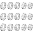 thumbnail image 1 of Grooved Finger Rings Blank Core Ring Stainless Steel Round Blank Ring for Inlay Ring Handmade Ring Jewelry Making Gift, 1 of 9