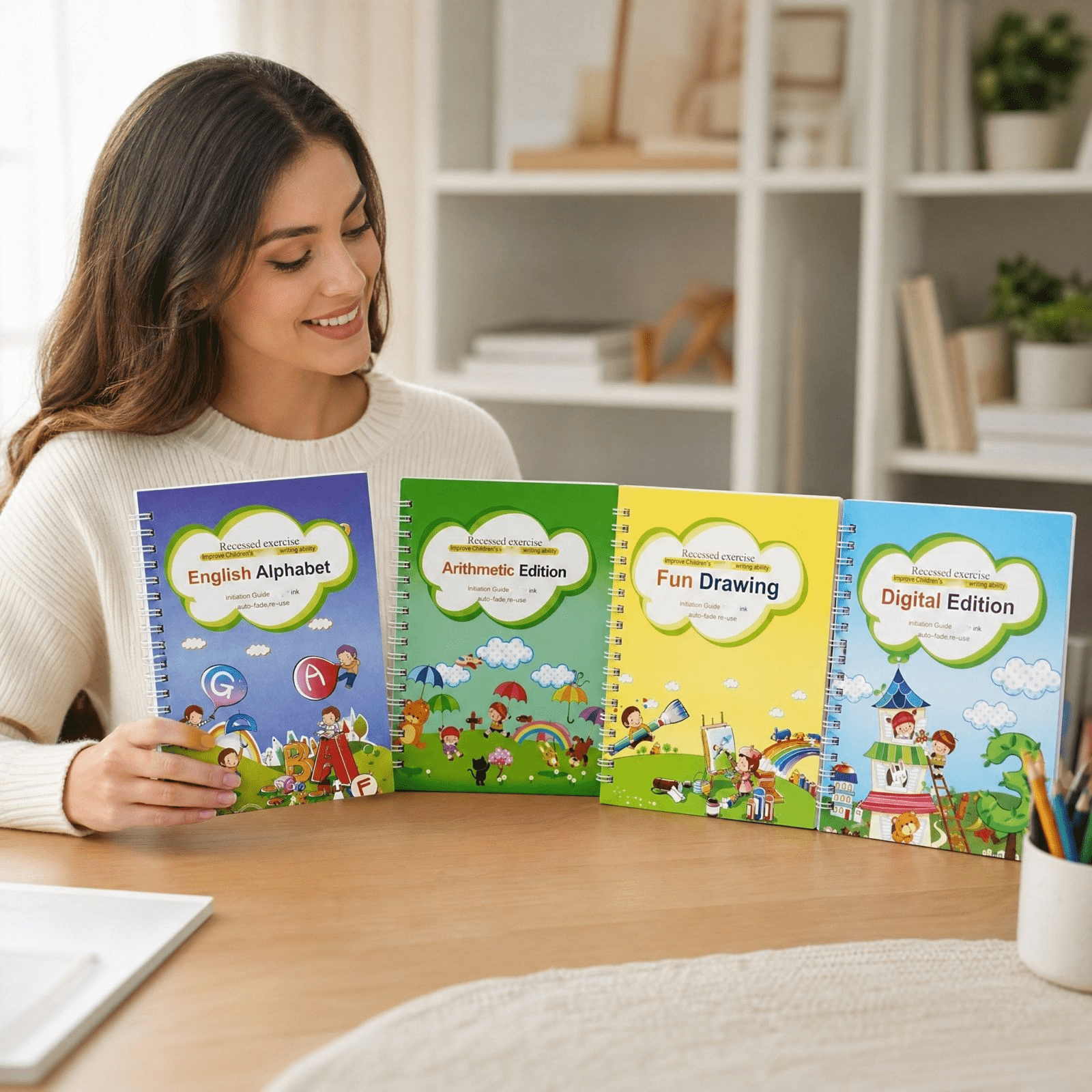 Grooved Handwriting Practice Workbook Set Magic Reusable Tracing ...