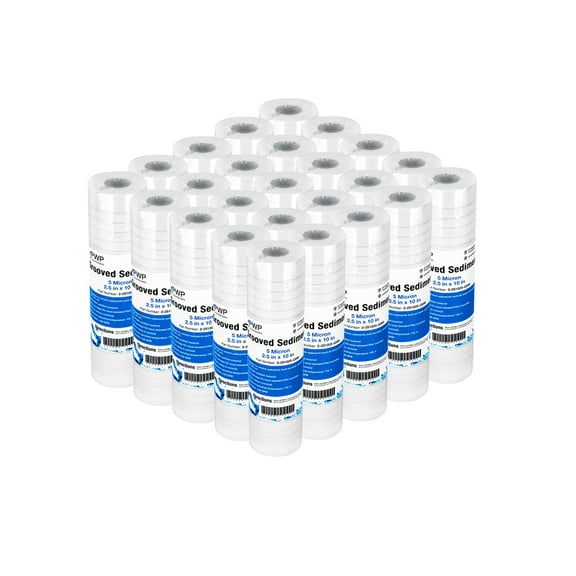 Grooved Melt-blown Sediment Filter Cartridge 2.5x10" 5 Micron 25 Pack