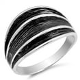 thumbnail image 1 of Grooved Oxidized Brushed Design Ring .925 Sterling Silver Band Jewelry Female Male Unisex Size 7, 1 of 4