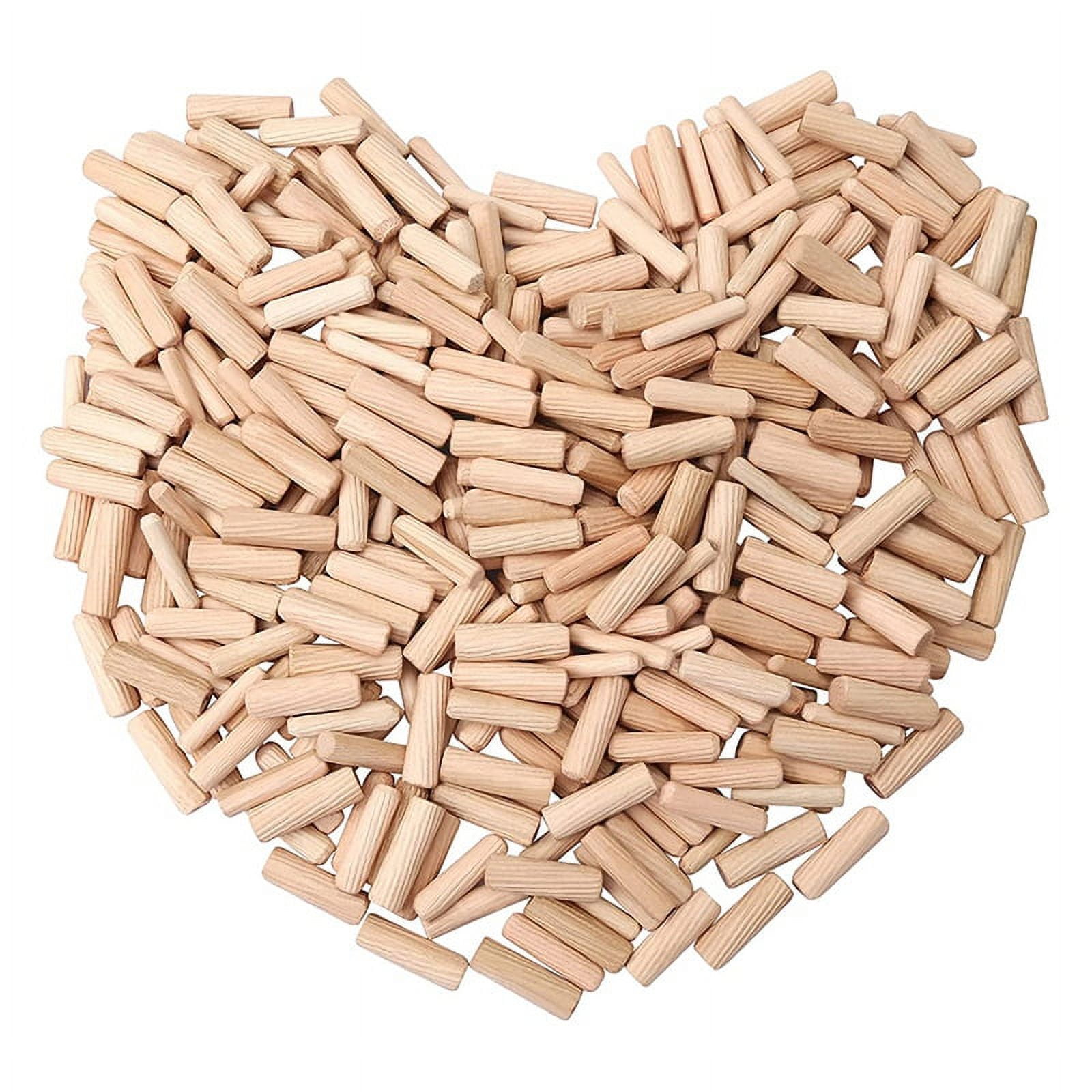 Grooved Wood Dowels with Tapered Beveled Ends Dowel Plugs for