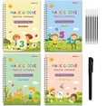 thumbnail image 1 of Grooved Writing Books for Boy Girl,Practice Copybooks,Reusable Writing Practice Book,Reusable Handwriting Workbooks for Tracing and Learning Activities,Gift for Family,4 Books with Pens, 1 of 7