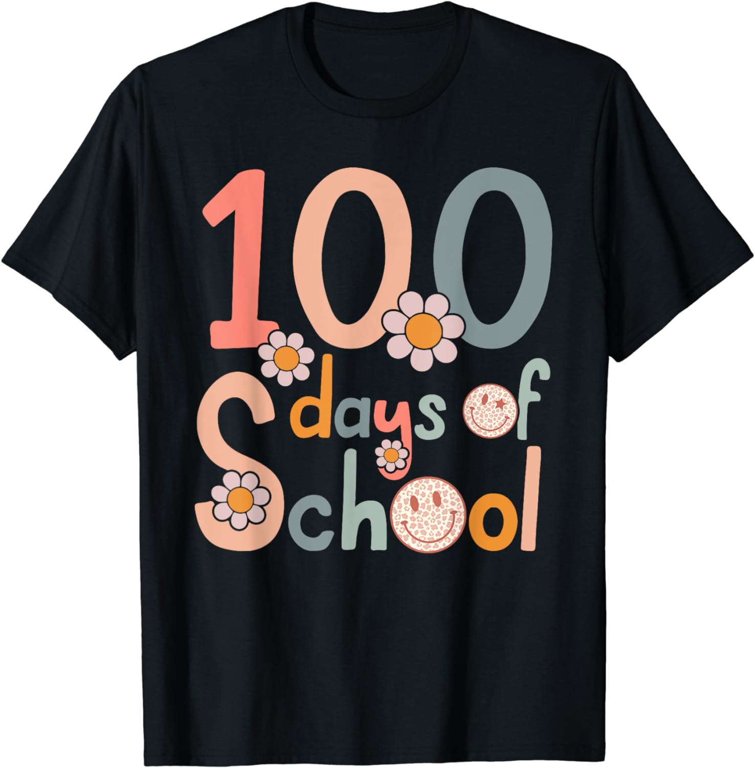 Groovy 100th Day Student Cute Boys Girls 100 Days Of School T-Shirt ...