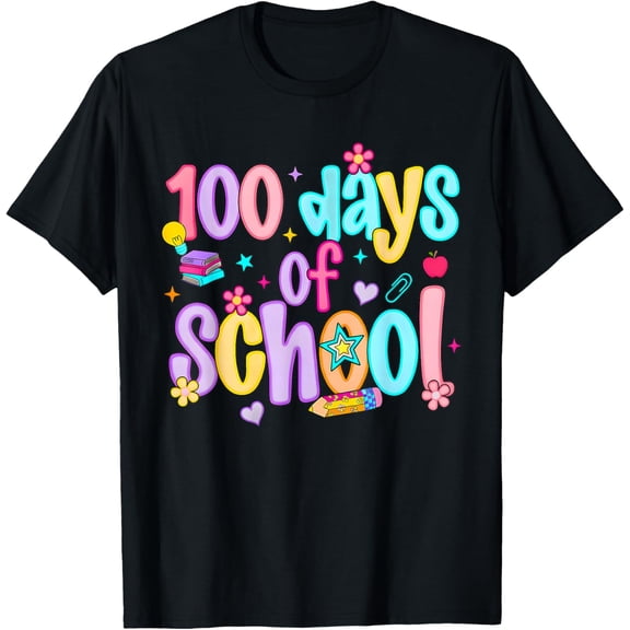 Groovy 100th Day of School Teachers Adult 100 Days Adult T-shirt
