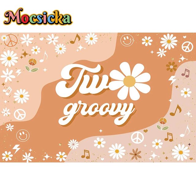 Groovy 1st Birthday Girl Custom Backdrop Boho Daisy Peace Love Party ...