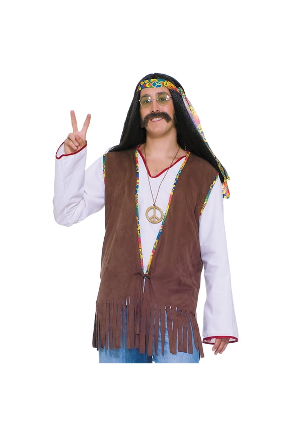 Groovy 60's Long Hippie Vest Men Male Adult Standard