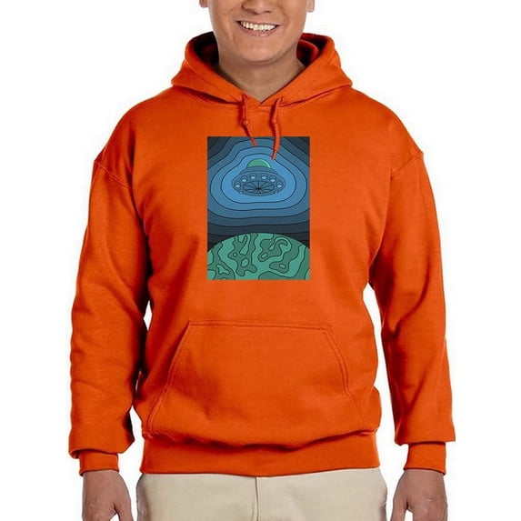 Groovy 70S Style Ufo Hoodie Men -Image by Shutterstock, Male XX-Large