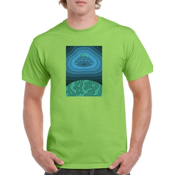 Groovy 70S Style Ufo T-Shirt Men -Image by Shutterstock, Male Large