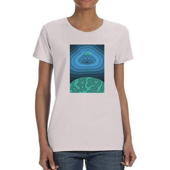 Groovy 70S Style Ufo T-Shirt Women -Image by Shutterstock, Female Large