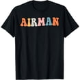 thumbnail image 1 of Groovy Airman Funny Profession Retro Job Title Men Women T-Shirt, 1 of 3