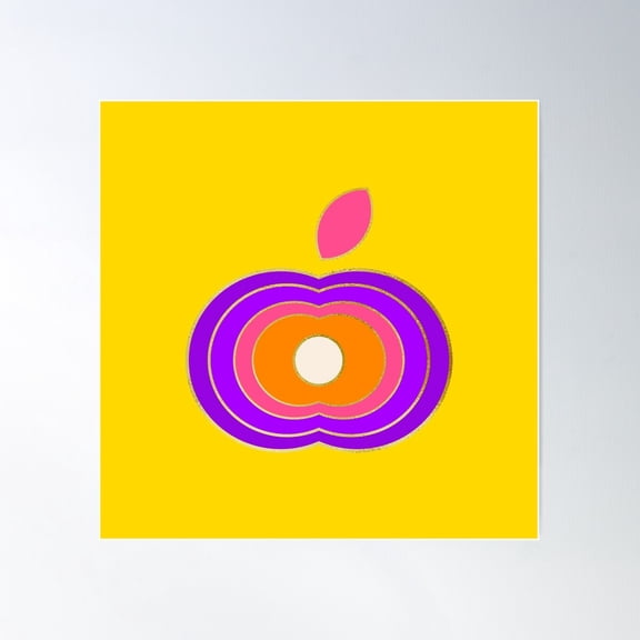 Groovy Apple Poster Wall Art, Modern Wall Decor For Living Room Bedroom, 24x24 UNFRAMED