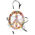 thumbnail image 1 of Groovy Apron Floral Peace Sign Summer Spring Blooms Love Happiness Themed Illustration Print, Unisex Kitchen Bib Apron with Adjustable Neck for Cooking Baking Gardening, Multicolor, by Ambesonne, 1 of 3