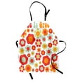 thumbnail image 1 of Groovy Apron Life is Goofy Petals of Retro Colors Old Fashioned Style Revival Art, Unisex Kitchen Bib Apron with Adjustable Neck for Cooking Baking Gardening, Mint Green Red Orange, by Ambesonne, 1 of 3