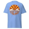 thumbnail image 1 of Groovy Arizona State Flag Graphic T-Shirt - Retro Southwest Desert Tee, Unisex Gildan 5000 Cotton Shirt, Sizes S-3XL, 1 of 11