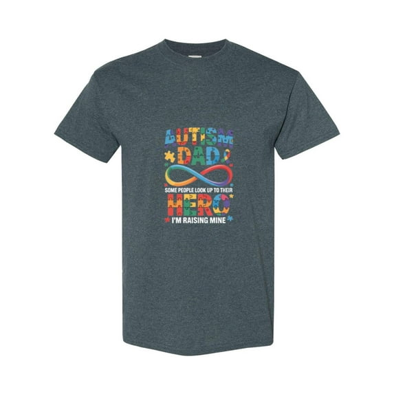 Groovy Awareness Gift For An Autism Dad Father Raising A Hero Unisex T-Shirt