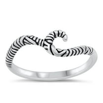 Groovy Bali Wave Primal Ocean Ring .925 Sterling Silver Band Jewelry Female Male Unisex Size 8