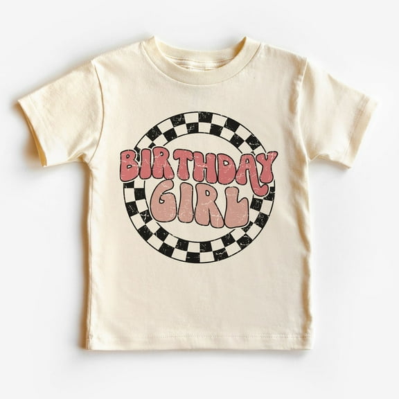 Groovy Birthday Girl Toddler Shirt - Retro Girl'S Checkered Birthday Tee - Boho Toddler & Youth Tee TODDLER SHORT SLEEVE TEE BELLA CANVAS 3001T