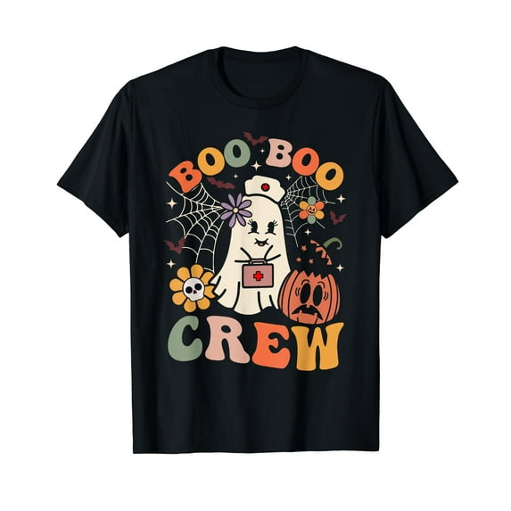 Groovy Boo Boo Crew Nurse Funny Ghost Men Halloween Nurse T-Shirt
