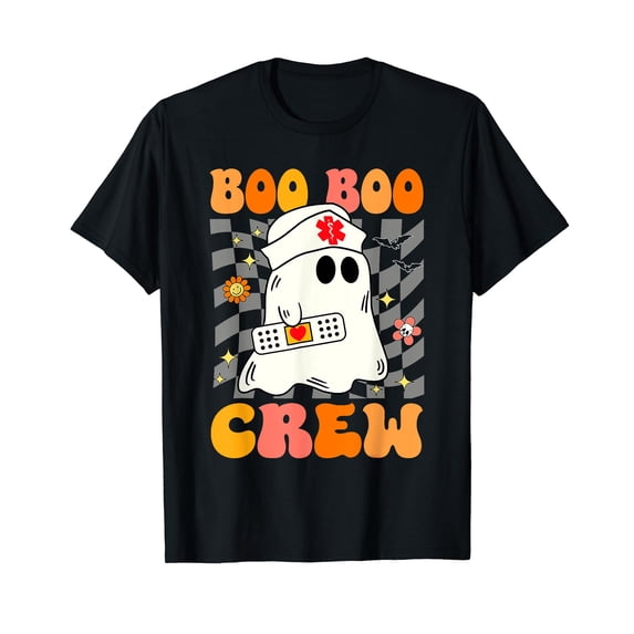 Groovy Boo Boo Crew Nurse Funny Ghost Men Halloween Nurse T-Shirt