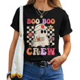 thumbnail image 1 of Groovy Boo Boo Crew Nurse Ghost Paramedic Halloween Women T-Shirt, Funny Spooky Medical Staff Graphic Tee, Cute Fall Costume Shirt for Healthcare Heroes, October Party Outfit, 1 of 3