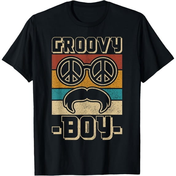 Groovy Boy Retro 60S 70S Costume T-Shirt Size S-5XL