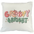 thumbnail image 1 of Groovy & Bright with Christmas Balls, Retro Wavy Text Art Merch Gift, White Pillow Case 20X20 IN, 1 of 1