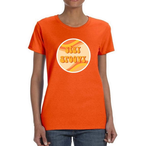 Groovy Circle Shaped T-Shirt Women -Image by Shutterstock, Female Small