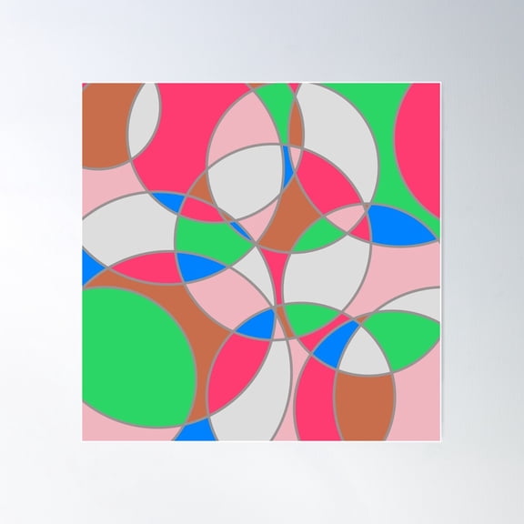 Groovy Circular Colour Fusion Poster Wall Art, Modern Wall Decor For Living Room Bedroom, 24x24 UNFRAMED