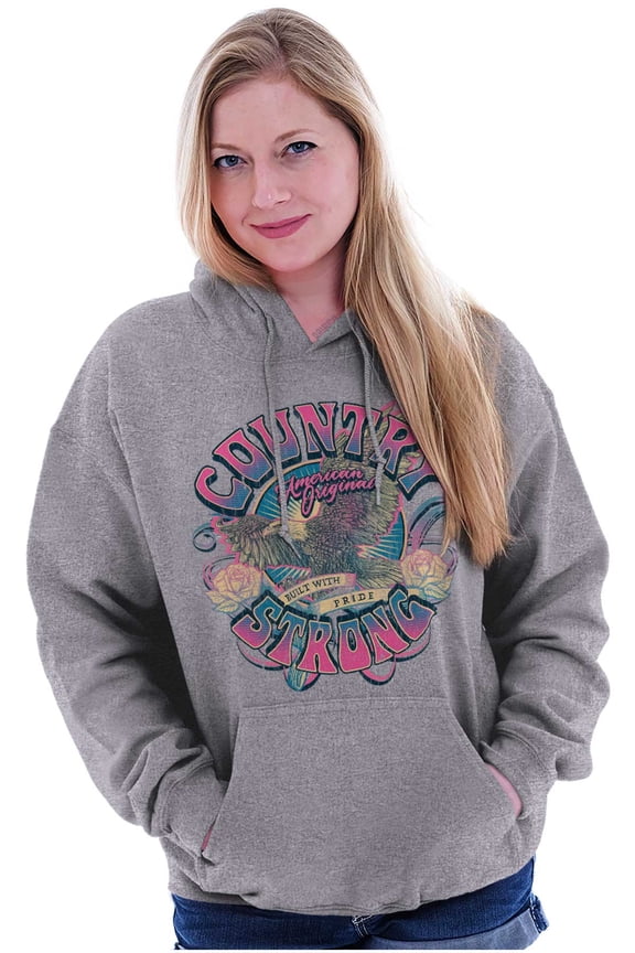 Groovy Country Built With Pride Eagle Hoodie Sweatshirt Women Brisco Brands M