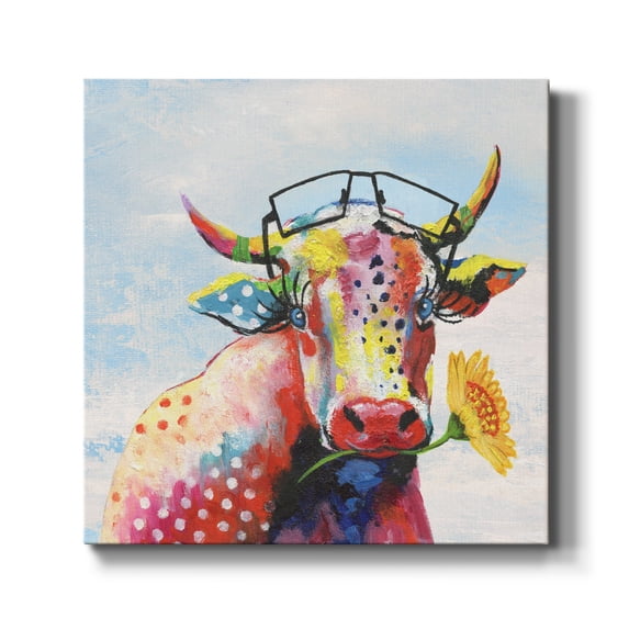 Groovy Cow and Sky-Premium Gallery Wrapped Canvas - Ready to Hang