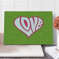 thumbnail image 1 of Groovy Cutting Board, Heart Illustration on Paisley Background Centre of Love Nutrient Retro Design, Decorative Tempered Glass Cutting and Serving Board, Large Size, Green White Pink, by Ambesonne, 1 of 5