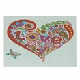 thumbnail image 1 of Groovy Cutting Board, Hippie Heart Shape Colorful Flowers Butterfly Springtime Happy Days Design, Decorative Tempered Glass Cutting and Serving Board, Small Size, Multicolor, by Ambesonne, 1 of 1