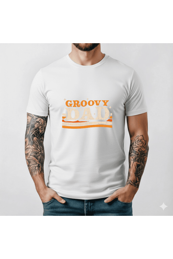 Groovy Dad 1970s Hippie Retro Fathers Day Gift Unisex T-Shirt S- 5XL