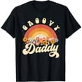 thumbnail image 1 of Groovy Daddy Retro Rainbow Colorful Flowers Design T-Shirt, 1 of 4