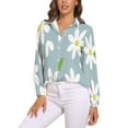thumbnail image 1 of Groovy Daisy Flower Long Sleeve Blouse Woman Streetwear Casual Shirts Summer Oversize Woman Streetwear Clothing Birthday Present, 1 of 7