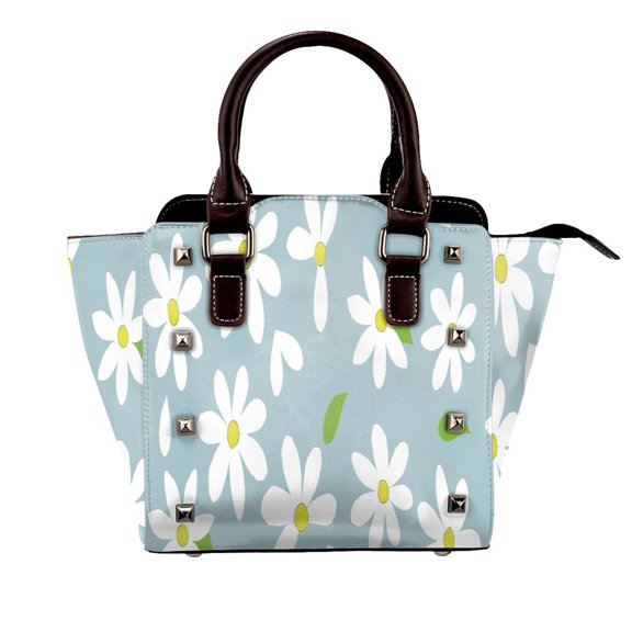 Groovy Daisy Flower Rivet Fashion One-Shoulder Women's Handbag Tote Bag